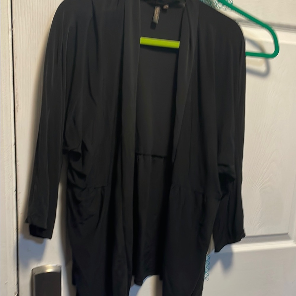 Black Open Front Cardigan